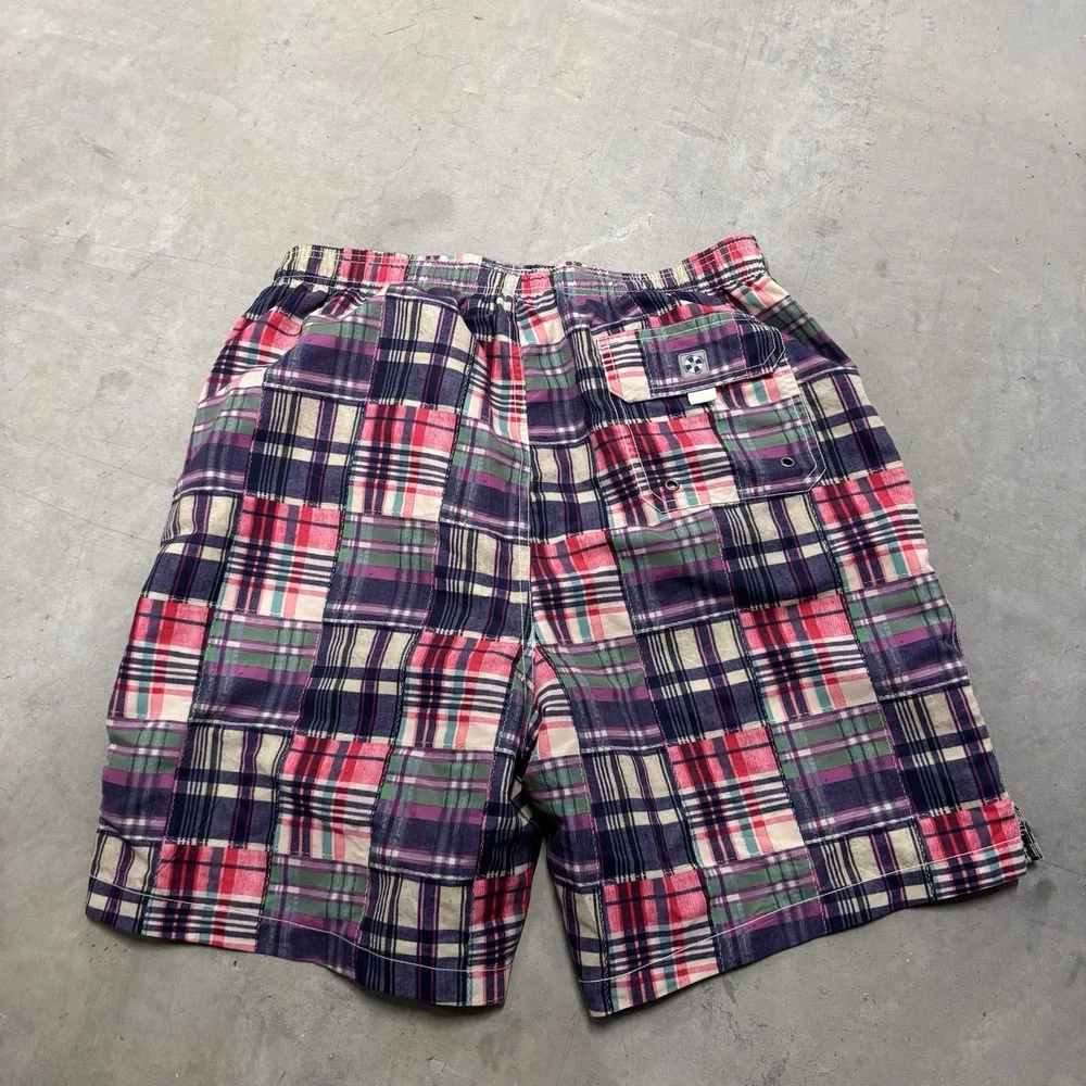 Castaway‎ Nantucket Shorts Swim Trunks Patchwork Plaid Men's Medium